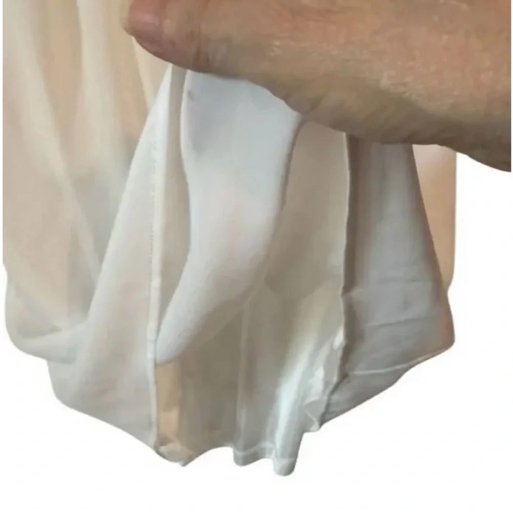 BCBGeneration White Ruffle Mini Dress with Spaghetti Straps - Picture 4 of 5